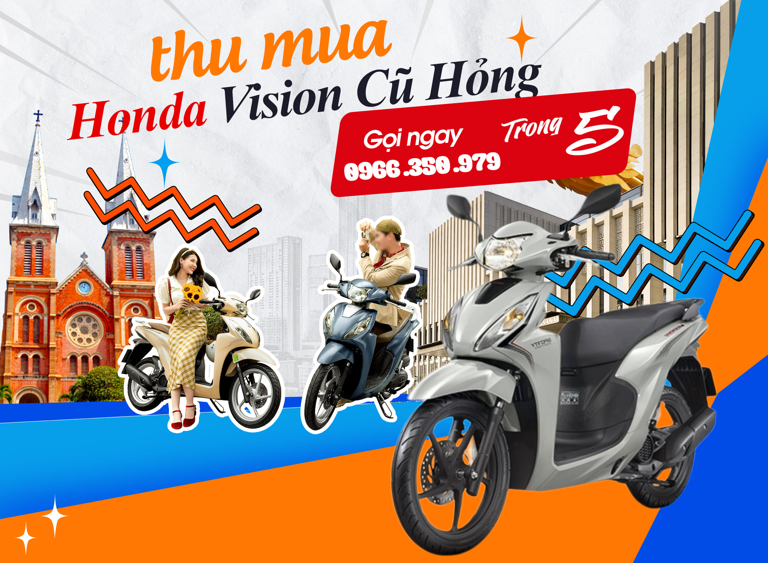Thu mua xe máy Vision cũ hỏng